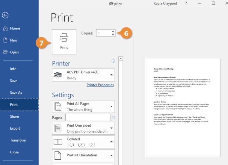 Printing a Document